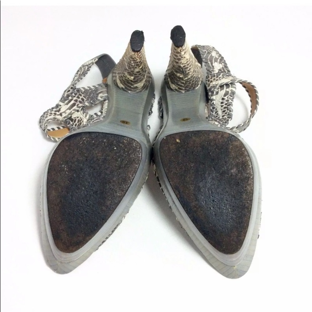 Devi Kroell Python Platform Ankle Strap Heels - image 5